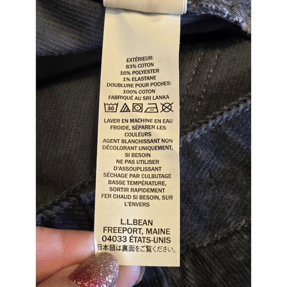 LL Bean Favorite Fit Corduroy Pants Casco Cords Straight Leg Gunmtl Gray | 8 EUC - Picture 10 of 10